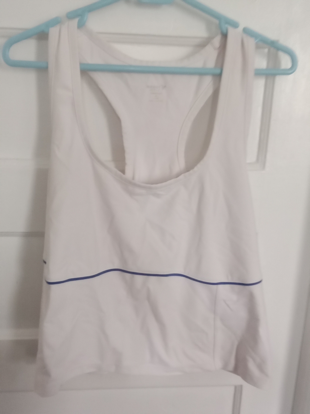 Old Navy White Racerback Sports Tank with Navy Trim
